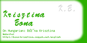 krisztina bona business card